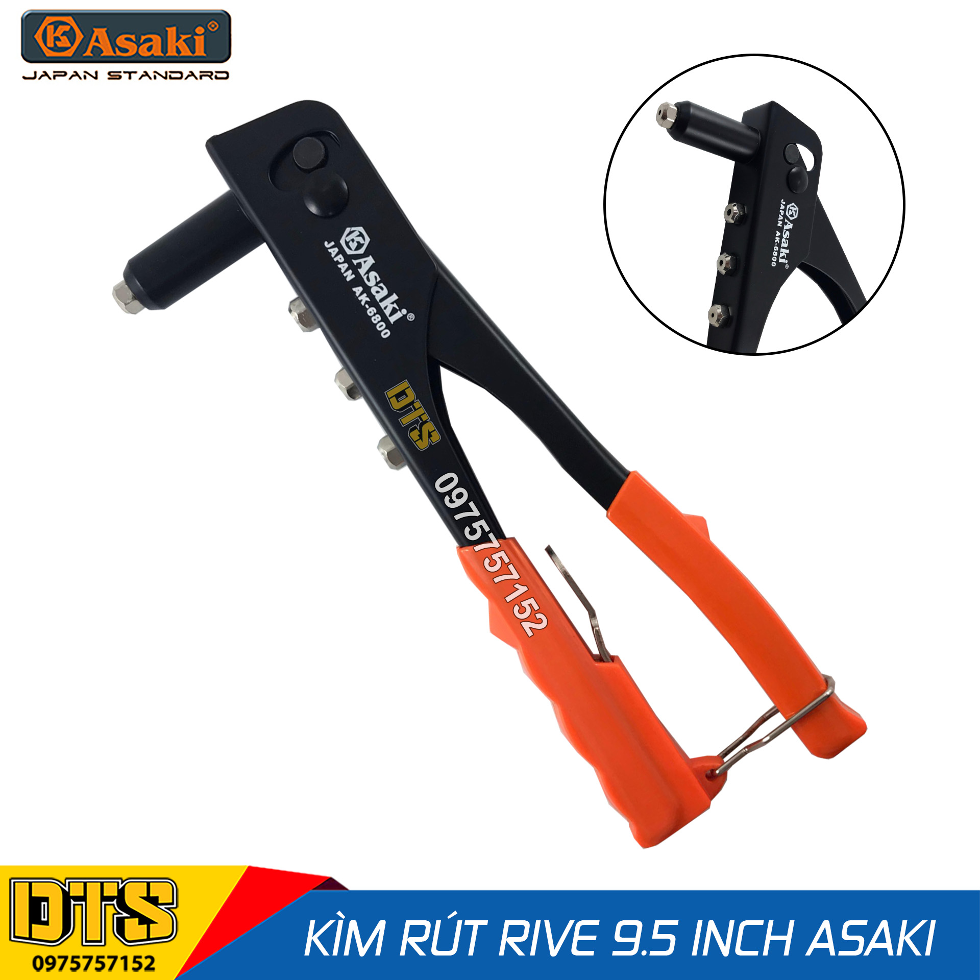 Kìm rút đinh tán, kìm rút đinh rive 9.5 inch/ 240mm asaki ak-6800
