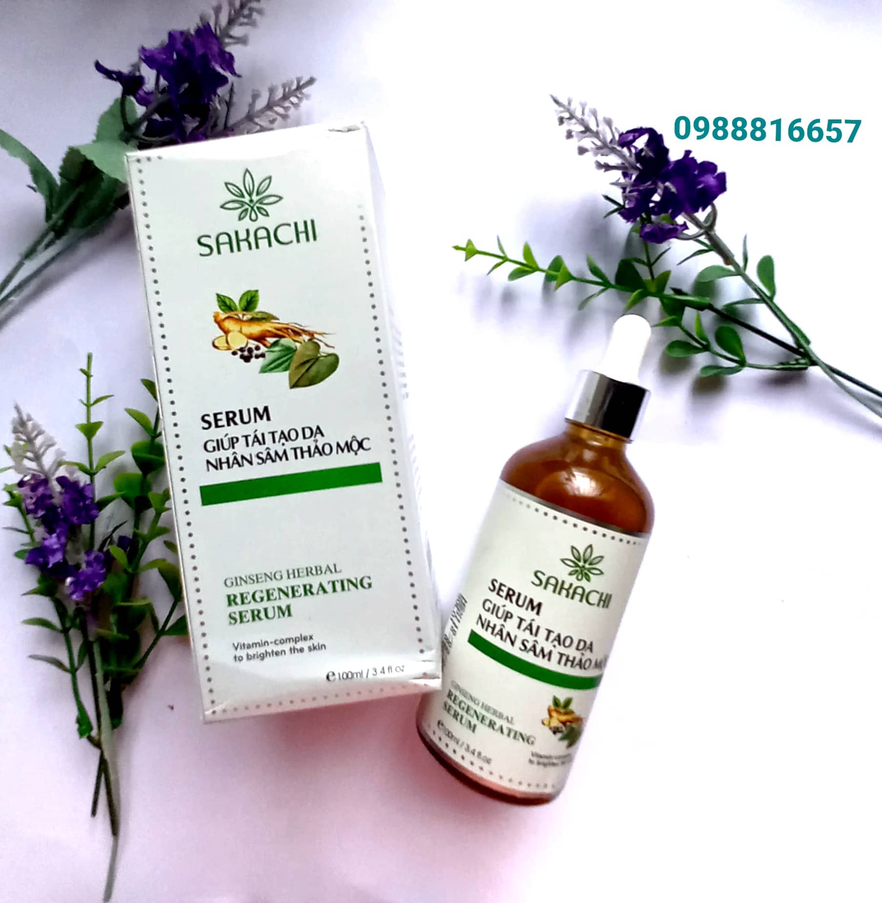Serum giúp tái tạo da nhân sâm thảo mộc sakachi 100ml