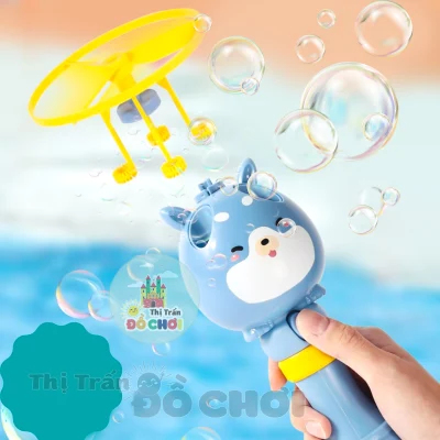 [HCM]Đồ chơi chong chóng phun bong bóng xà phòng cầm tay kèm nước thổi bong bóng cho bé có thể bay trên không trung (1)