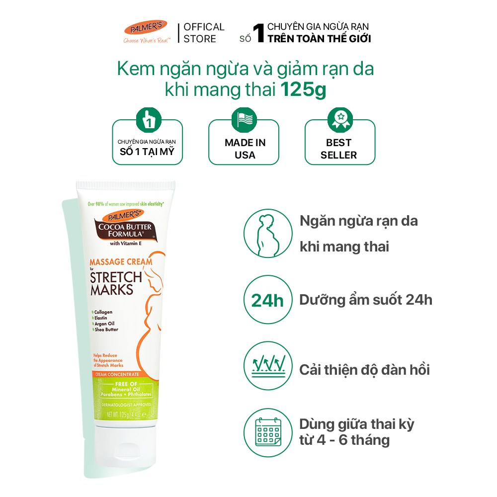 Kem Ngăn ngừa và làm giảm rạn da khi mang thai Palmer's 125g