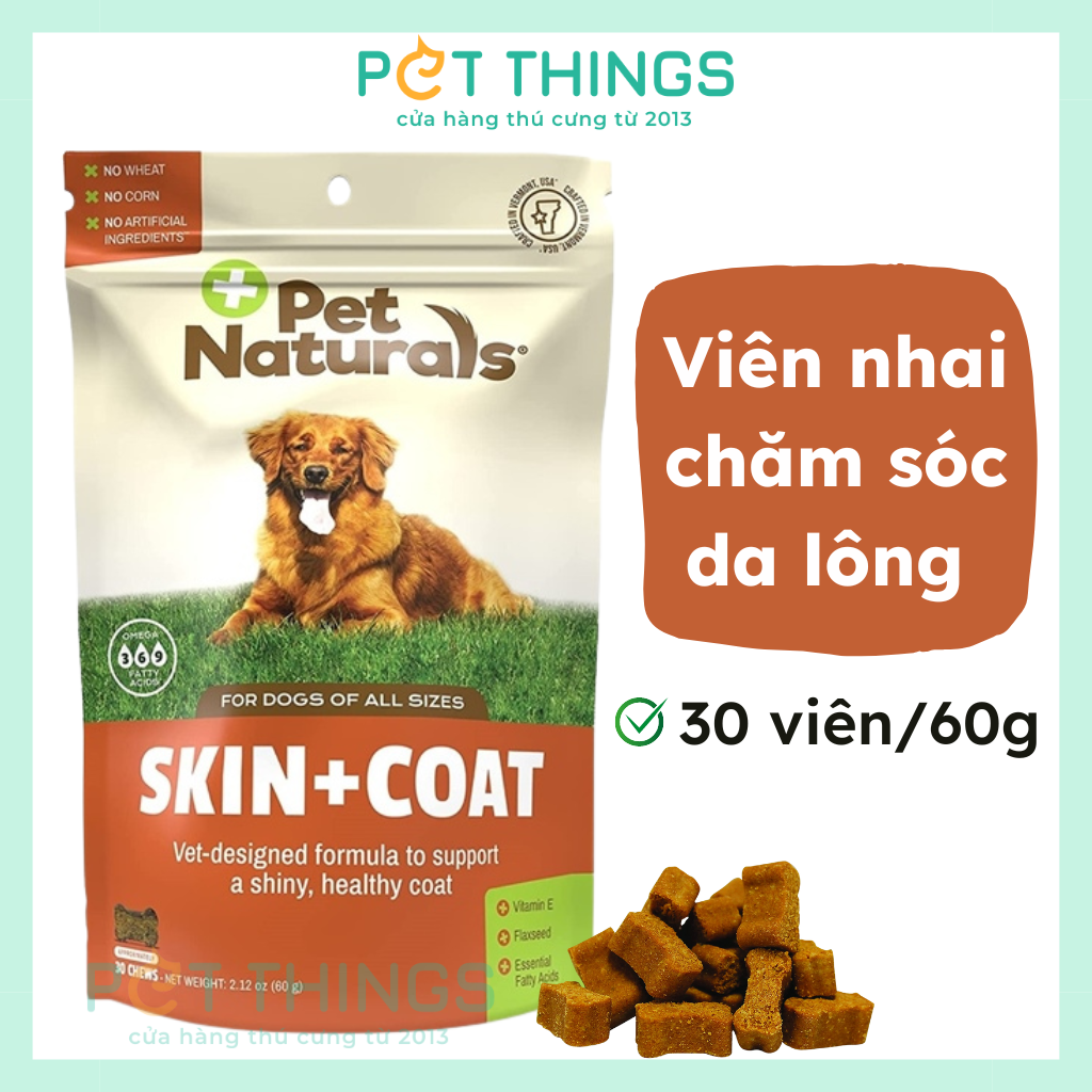 Pet Naturals 30 viên ăn chăm sóc da lông cho chó