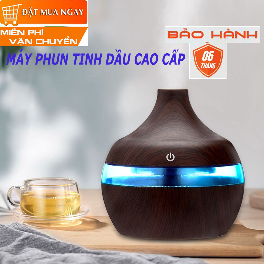 Máy Xông Tinh Dầu, Máy Tạo Độ Ẩm không khí, máy phun sương Cho Phòng Điều Hòa - Nút nguồn cảm ứng, đèn sáng 4 màu, hơi ra nhiều - Tặng 01 lọ tinh dầu thơm trị giá 70K - GIÁ GIẢM SỐC - MUA NGAY!
