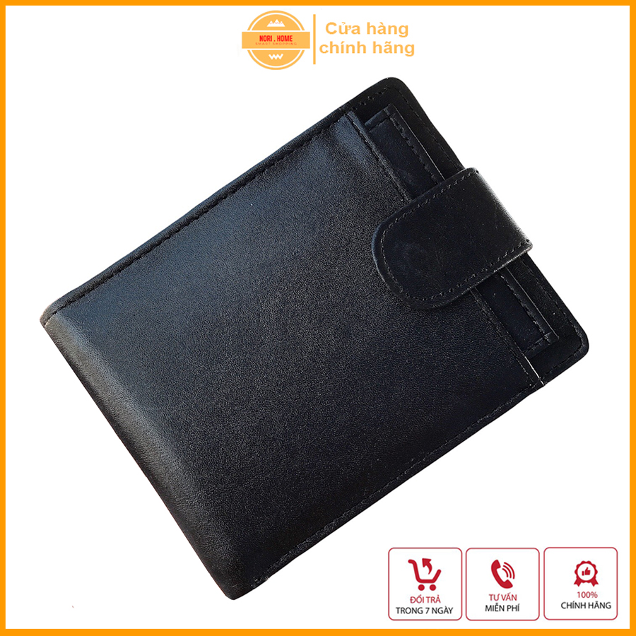Ví nam NR06, bóp da nam, ví da nam ví ngang có cúc bấm nhiều ngăn ví đựng tiền đựng thẻ, ví nam da bò thật,ví nam nhỏ gọn, ví da giá rẻ chính hãng - Nori Home