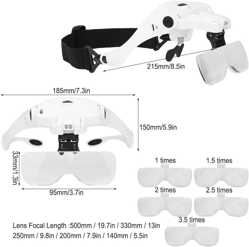 Reading and repair magnifying glasses with magnification of 1.0x 1.5x 2.0x 2.5x 3.5x no.9892b2