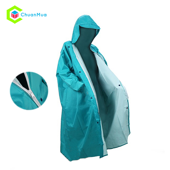 [Loại tốt] Áo Mưa Dây Kéo Vải Dù Da Cá Tổ Ong KOJMAC Cao Cấp 1m4 1m2 ( Raincoat Fashion, Áo mưa măng tô thời Trang, aomua , Áo Khoác Chống Nước Nam Nữ, Bộ Áo Mưa Bít Kín Người Không Xẻ Tà ... TOP )