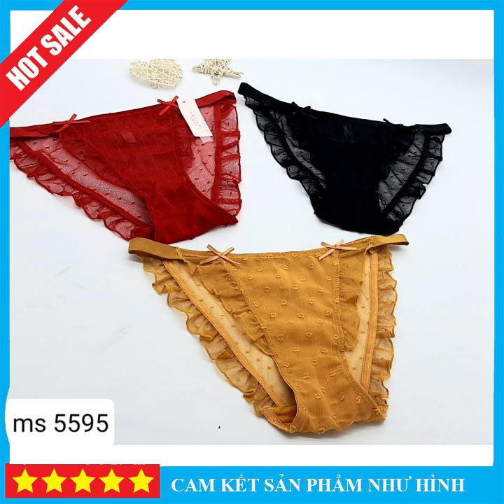 Combo 10 chiếc quần lót nữ ren mềm cạp dây sexy ms5595