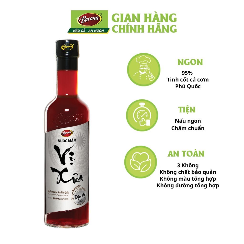 Nước Mắm Phú Quốc Vị Xưa Barona 20 độ đạm 500ml