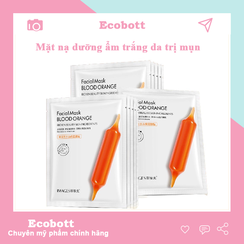 Mặt nạ giấy ha dưỡng da trắng da dưỡng ẩm Image cam đỏ Ecobott