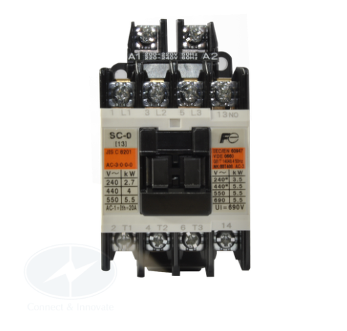 Contactor fuji electric sc-0 12a, 5.5kw