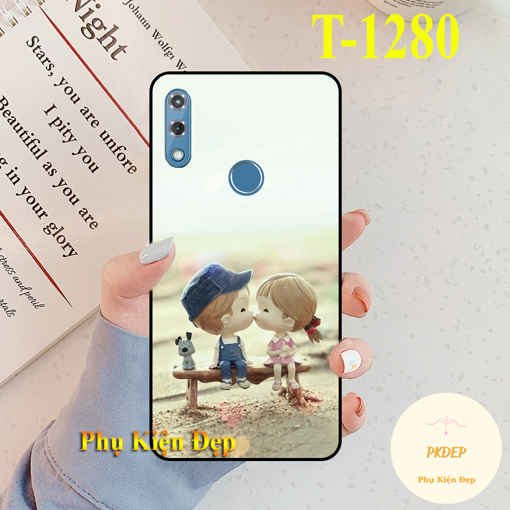 Ốp lưng Vsmart Star 4 dẻo đen in hình couple siêu dễ thương