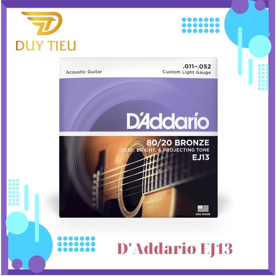 Daddario ej13 80/20 bronze acoustic guitar string, duytieuguitar dt001