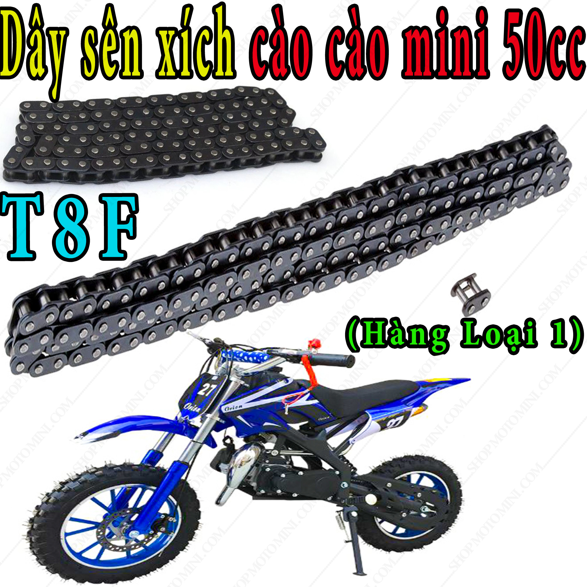 Dây sên xích nhông xe cao cao mini 50cc | moto mini 49cc | Dây xích xe cào cào T8F | xe mô tô gắn máy cắt cỏ