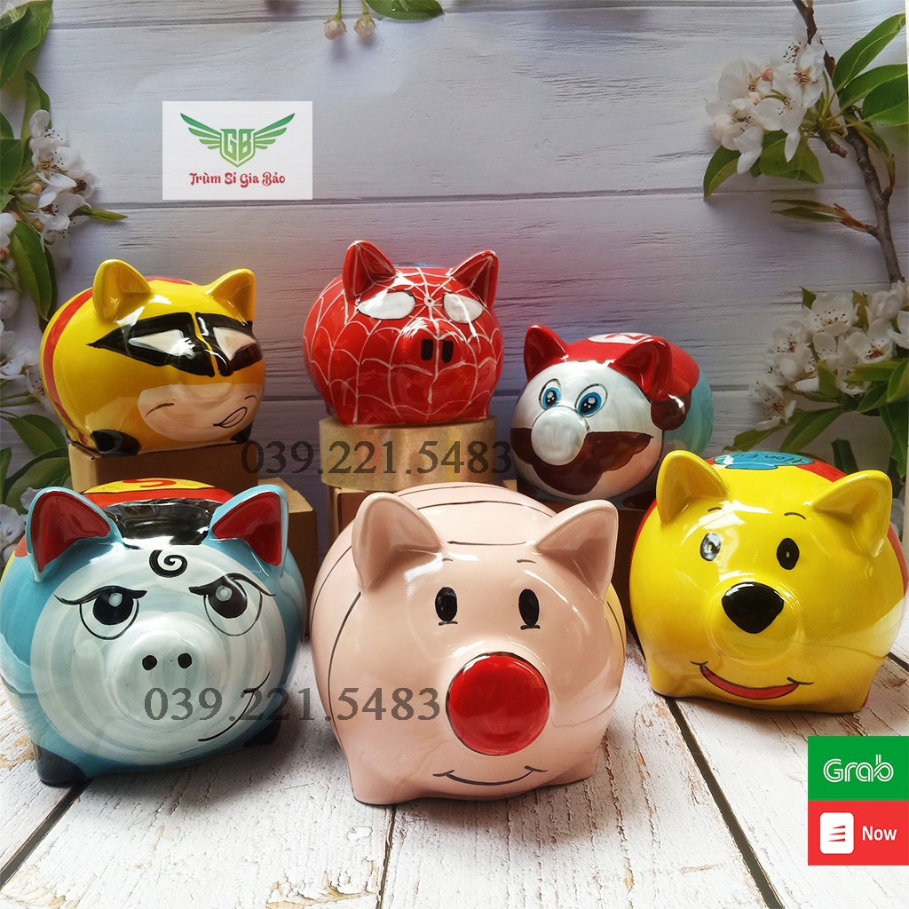 Heo Đất Tiết Kiệm Size To 🌸 HÀNG BÁT TRÀNG 🌸 Lợn Đất Tiết Kiệm Hoạt Hình Ngộ Nghĩnh ,Đáng Yêu ĐẸP -ĐỘC -LẠ.