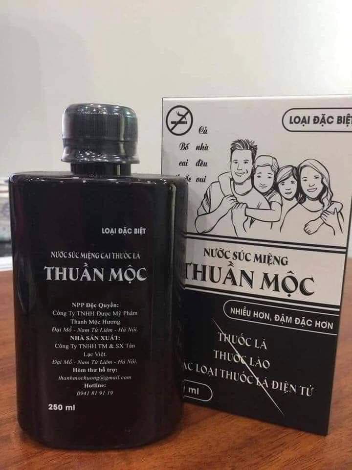 Nước súc miệng Thuần mộc cai thu.ốc lá dùng 2 chai là khỏi