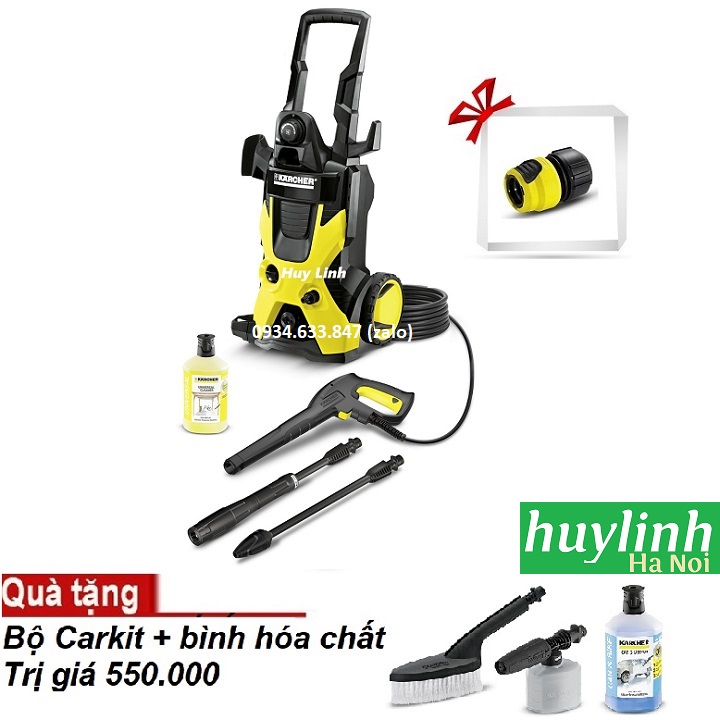 Máy xịt rửa xe karcher k5 *eu - tặng bộ car kit + chai hóa chât 1 lít
