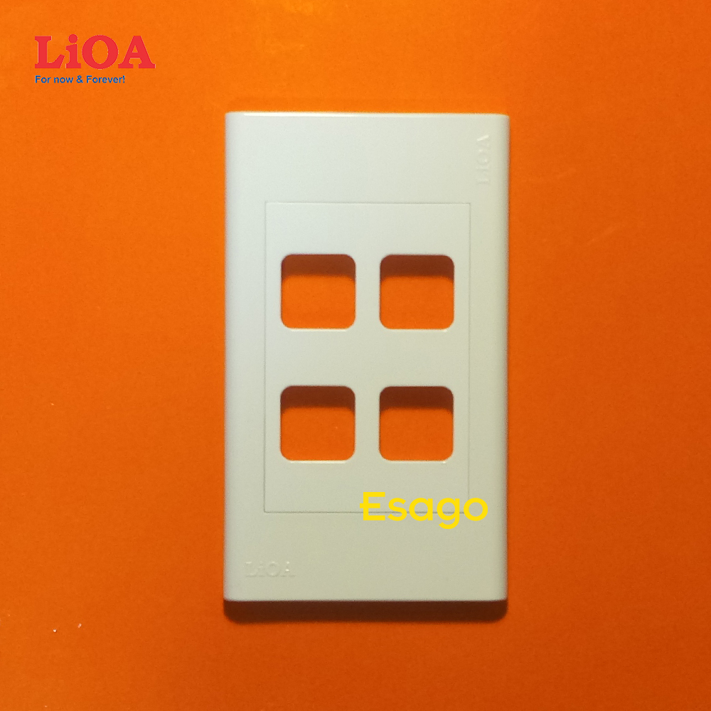 Mặt 4 lỗ vuông &amp viền đơn trắng LiOA