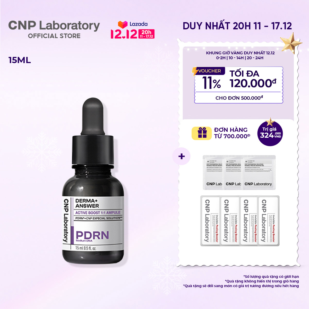 Tinh chất PDRN căng bóng sáng da hỗ trợ tái sinh CNP Derma Answer Active Boost Ampule 15ml/30ml