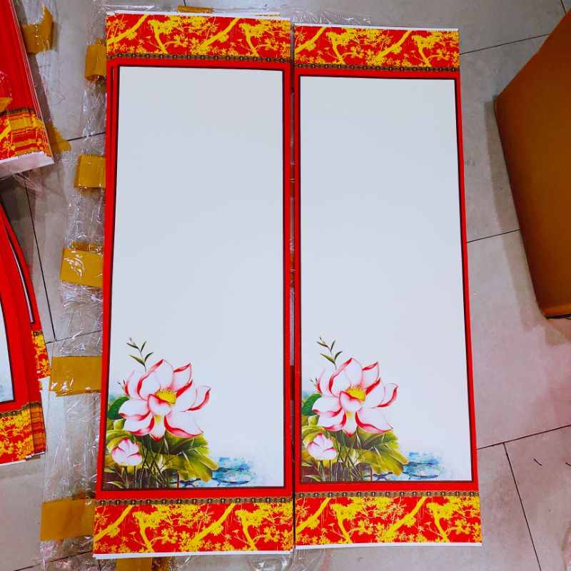 Set 05 tờ giấy viết thư pháp, liễn giấy mỹ thuật in tranh chất liệu giấy ốp 27x79cm xưởng sáo hoàng lâm