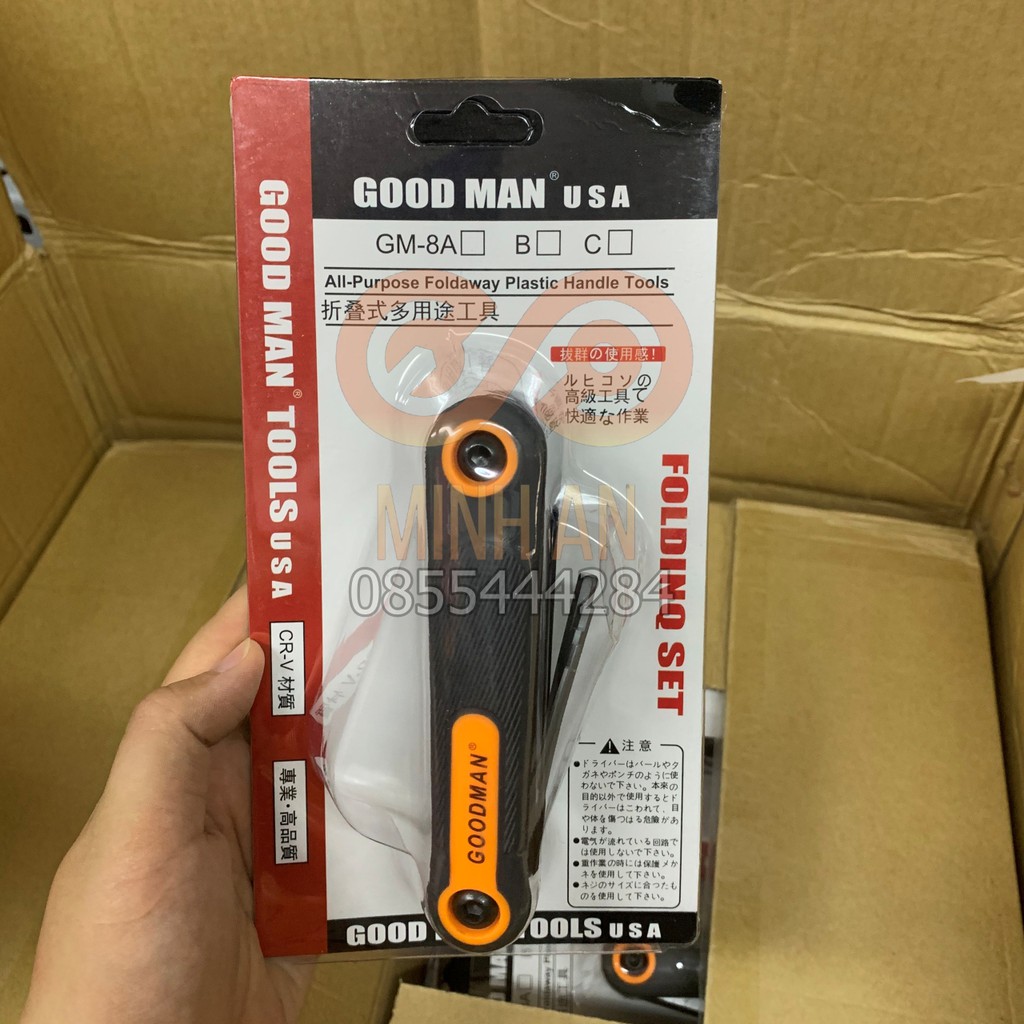 Bộ lục giác gập - bộ lục giác gập gọn, tiện lợi 8 chi tiết