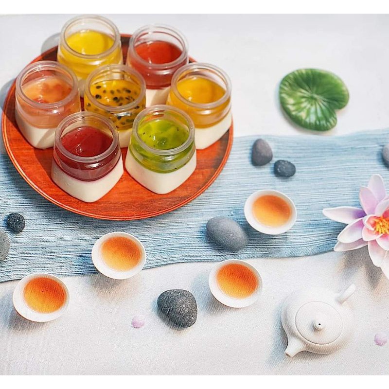Combo 100 hủ nhựa pet dùng cho sữa chua - pudding kèm nắp nhựa
