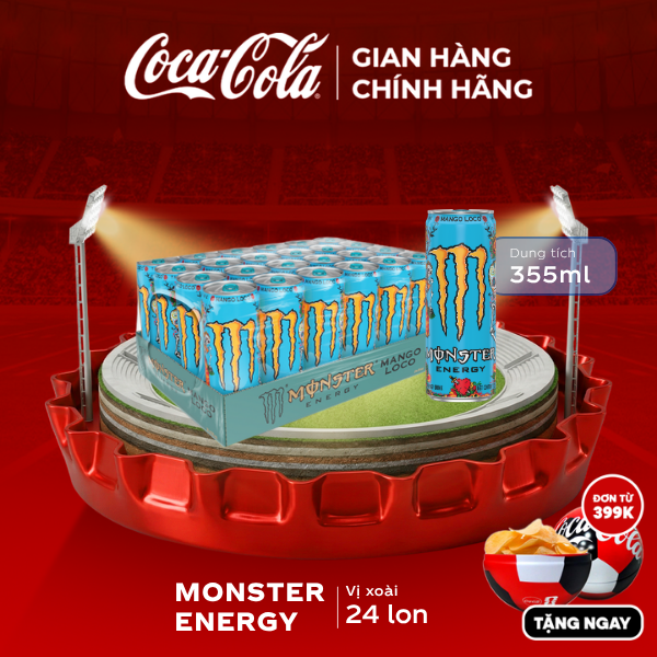 [SIÊU SALE ] Lốc 24 Lon Nước Tăng Lực Giải Khát Monster Energy Mango Loco Vị Xoài 355ml/Lon Sale 25.06 Coca-Cola Chính Hãng_LD