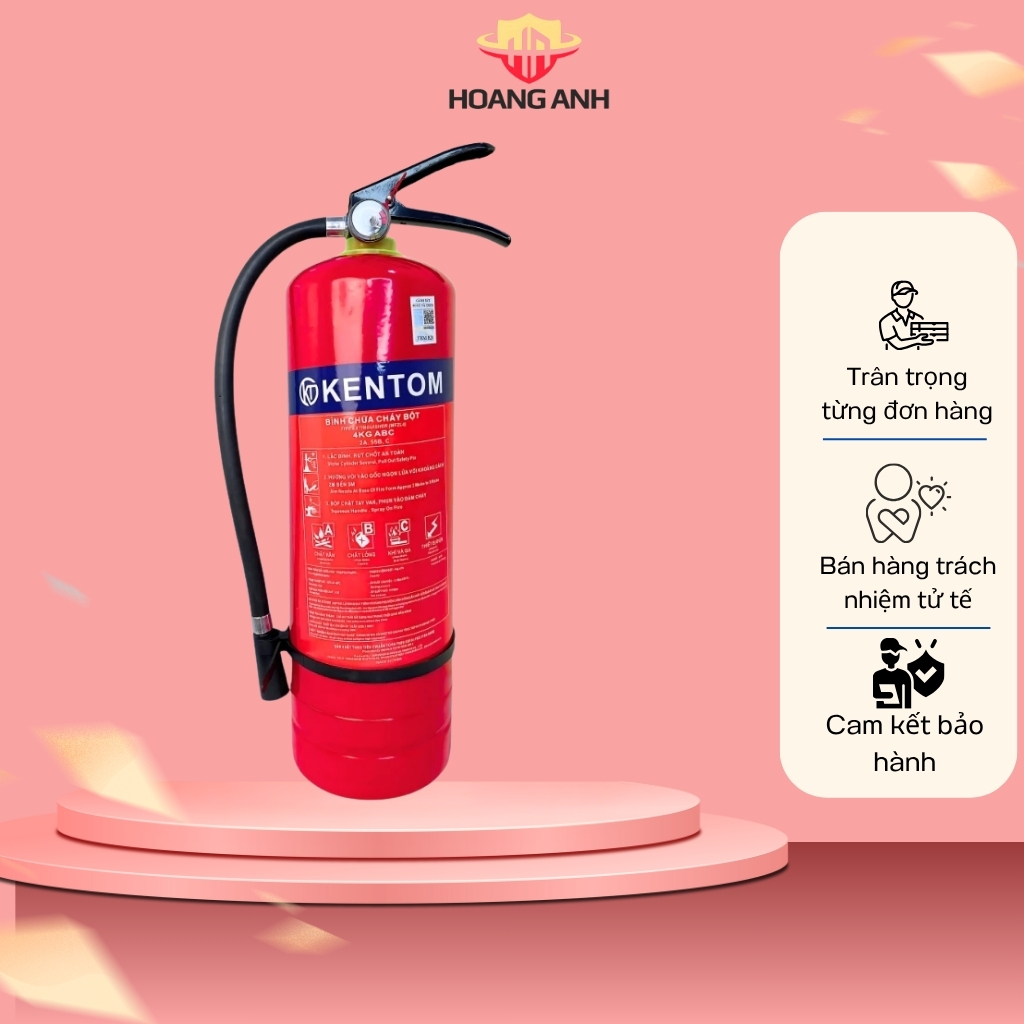 Bình chữa cháy Gni ABC MFZL4 4kg – Bình bột chữa cháy gọn nhẹ, không độc đối với con người và môi trường