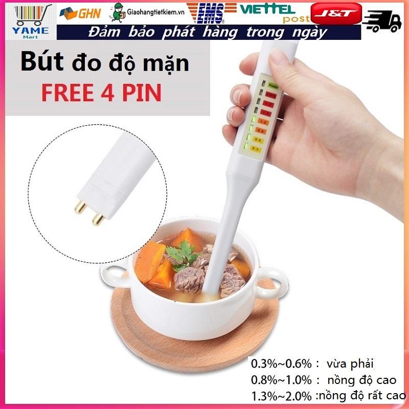 Free 4 pin bút đo độ muối salt test pen loại bút điện tử máy đo độ mặn bếp độ mặn kiểm tra thực phẩm muối báo đầu dò