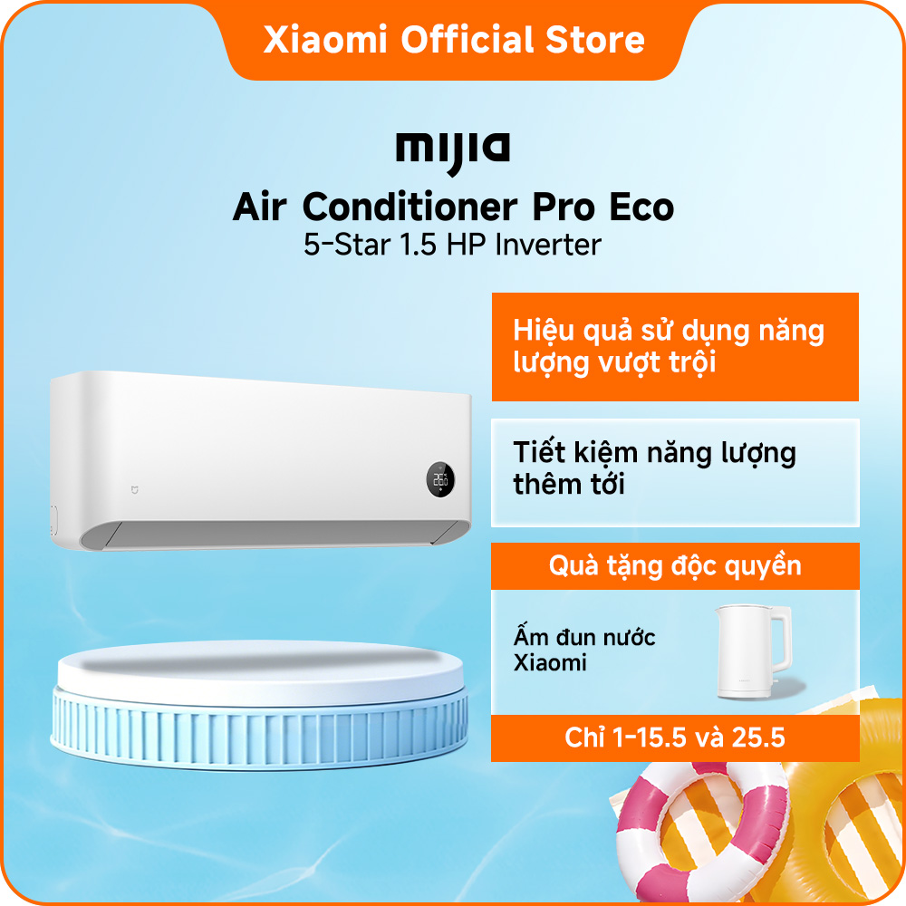【Máy lạnh Bảo hành 3 năm】Điều Hòa Mijia Air Conditioner Pro Eco Inverter 1.5 Hp Làm Lạnh Nhanh Trong 30 Giây Tiết Kiệm Năng Lượng 20.9% Điều Khiển Thông Minh Bằng Ứng Dụng Xiaomi Home/Google Voice
