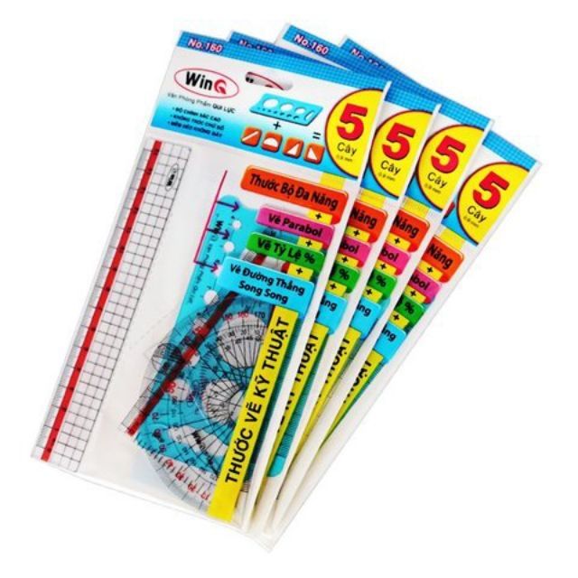 Bộ 5 thước vẽ kỹ thuật no.160