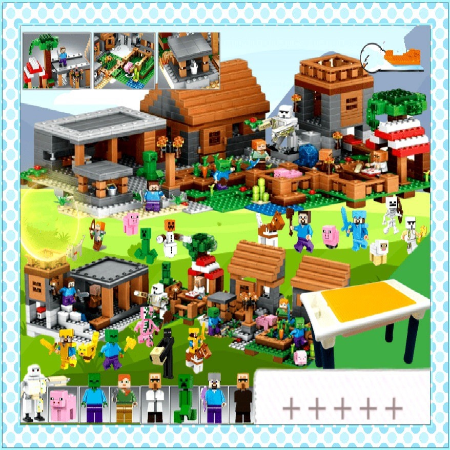 Lego xếp hình not - lego minecraft khu nông trại chiến binh lb600