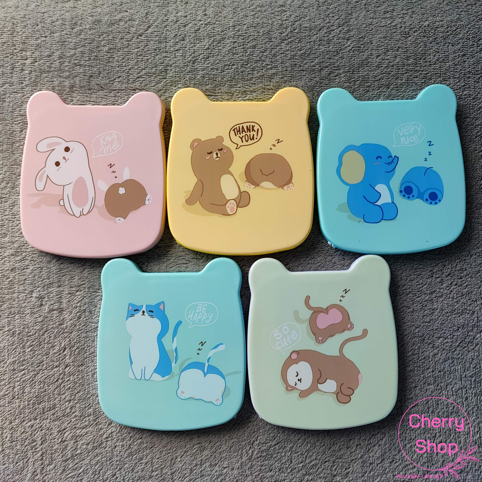 [HCM][Tặng Thun Cột Tóc] Gương Kèm Lược Hình Gấu Cute Dễ Thương