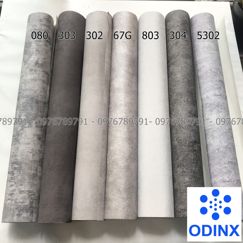 Giấy dán tường giả xi măng bê tông lụa không keo khổ 53cm màu xám