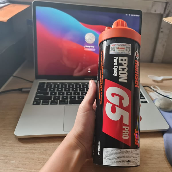 Keo khoan cấy thép ramset epcon g5 pro 600ml - hóa chất neo cấy thép ramset epcon g5 pro