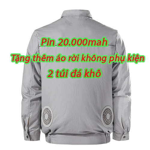 Áo có gắn quạt điều hòa chính hãng Nhật Bản - pin 20.000mah [ tặng thêm áo rời không có phụ kiện + 2 túi đá khô ]