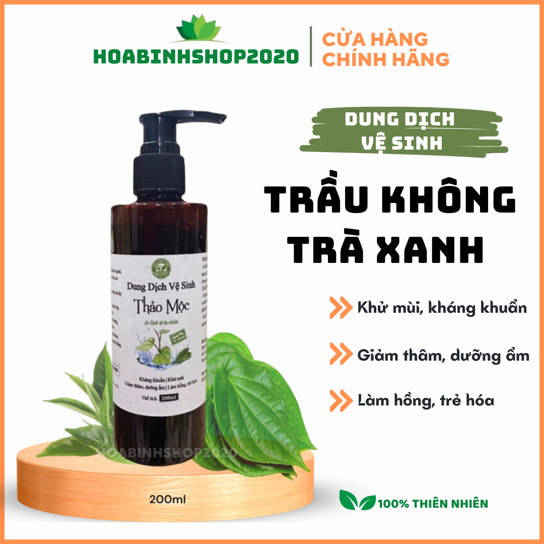 Dung dịch vệ sinh phụ nữ 100% thảo dược tự nhiên, giảm ngứa giảm mùi hôi, dịu nhẹ an lành 200ml