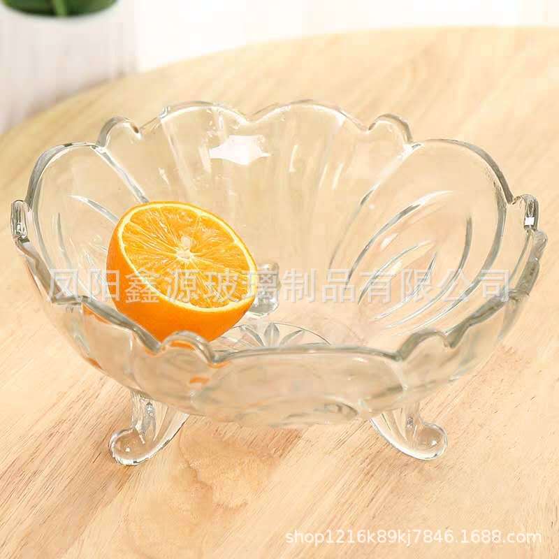 [Hỏa tốc 2h]Đĩa Đựng Trái Cây 3 Chân Thủy Tinh, Khay đựng trái cây. Dĩa để trái cây lớn,topping trà sữa.