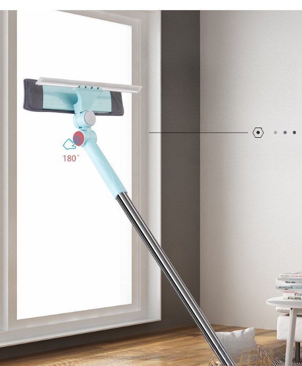 Cây lau kính cán dài tiện dụng,chổi lau cửa kính thông minh 2 đầu tiện lợi LS-CLK cán dài 2m, tiện lợi 2 đầu
