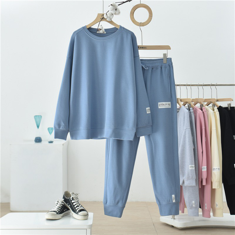 HOÀN TIỀN 20% - Bộ Đồ Nữ Nỉ Trơn Bo Gấu Quần Dài Cạp Chun Dây Rút Thời Trang JayS QA NU 026V1