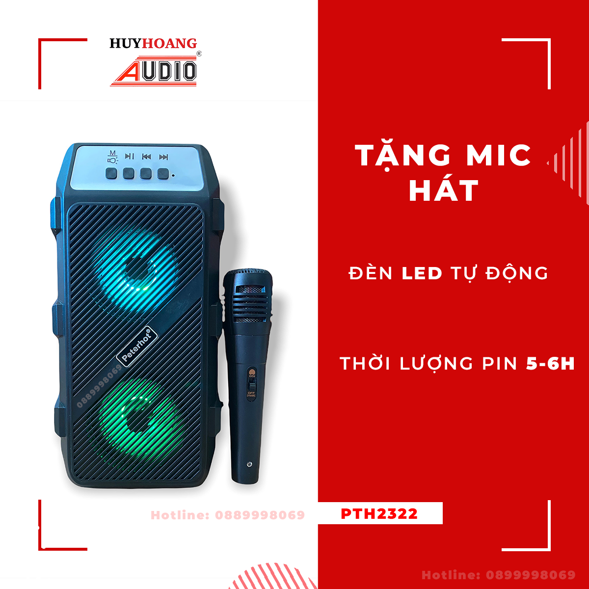 Loa Kéo Karaoke Bluetooth Mini - Loa kéo karaoke bluetooth giá rẻ - loa kẹo kéo có mic hát karaoke - loa bluetooth karaoke mini PTH2322