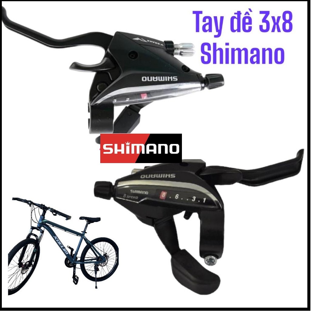 Tay đề bấm xả liền phanh 3*8 Shimano Hàng chính hãng