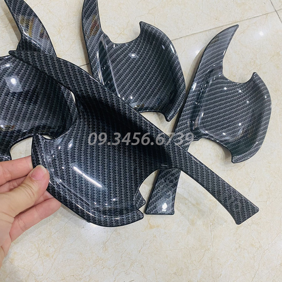 Ốp tay hõm cửa xe grand i10 2022 2023 mẫu carbon thể thao cao cấp