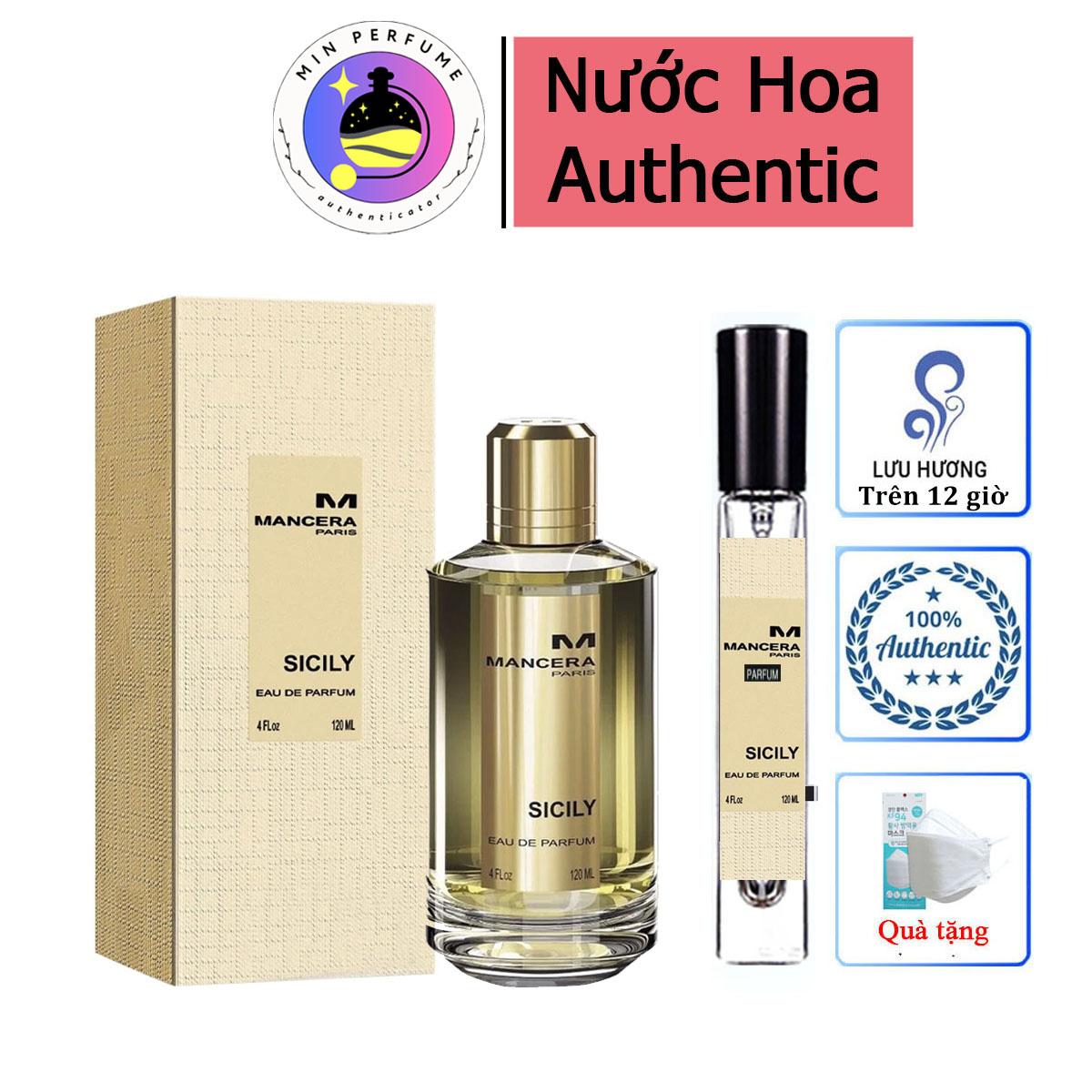 Nước Hoa Unisex Mancera Sicily - Hương cam chanh thơm ngát, Chai chiết 5-10-20ml