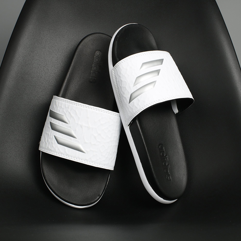 Dép adidas nam quai trắng 3 sọc
