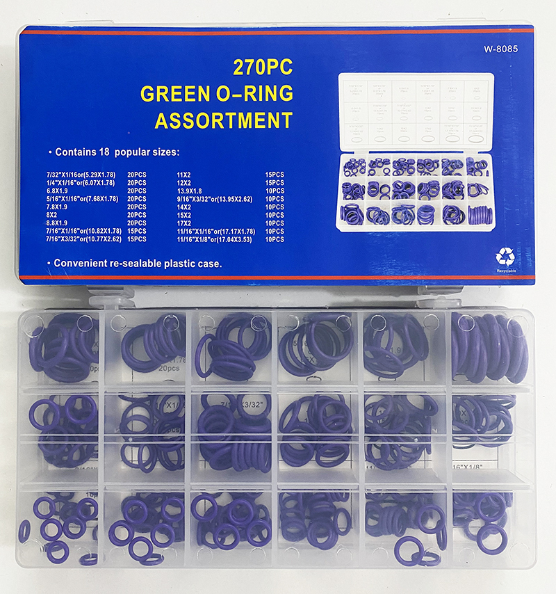 Bộ Sim Ron cao su, Doăng, Đệm, Gioăng, các loại kích cỡ khác nhau gồm 270 cái với 18 kiểu Size - O Ring - Roan, roăng Cao Su, phom, pom, doan, doang pkb (Tím)