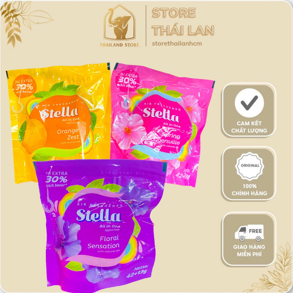 [CHÍNH HÃNG] SÁP THƠM TREO PHÒNG STELLA 55GR THÁI LAN - THƠM DỊU HƯƠNG HOA