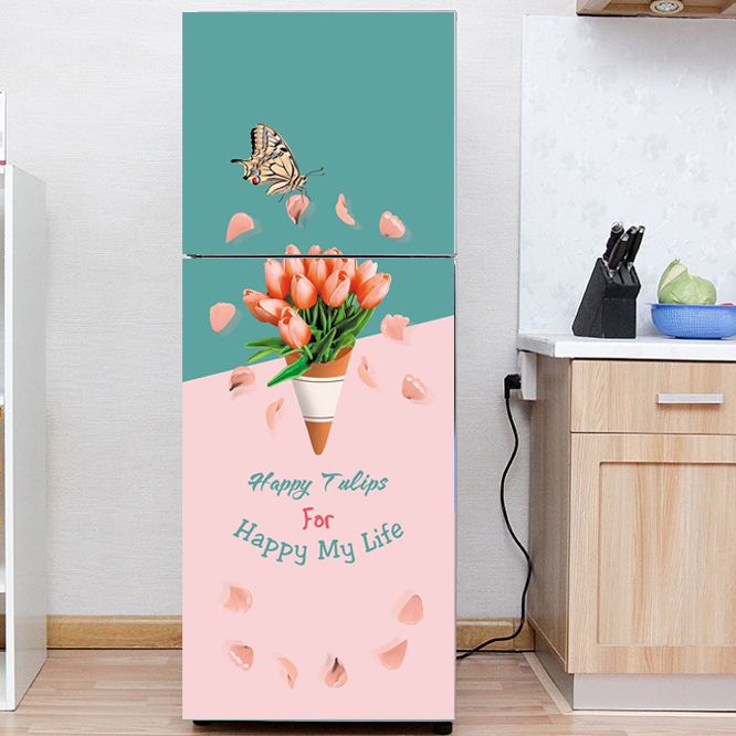 Decal dán trang trí tủ lạnh cao cấp sang trọng