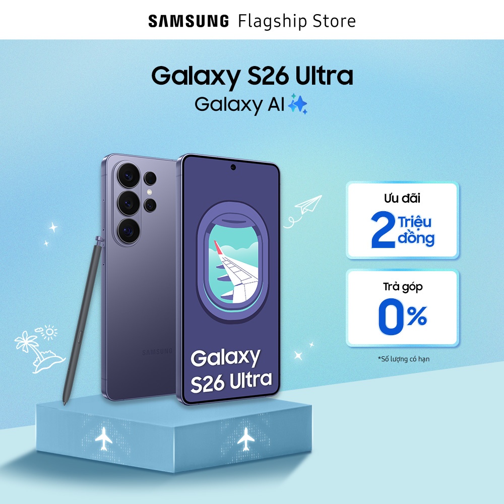 Điện thoại Samsung Galaxy S26 Ultra, 12GB/256GB | 512GB | 1TB, Privacy Display, Chip Snapdragon, Galaxy AI Phone, Camera 200MP, pin 5000mAh