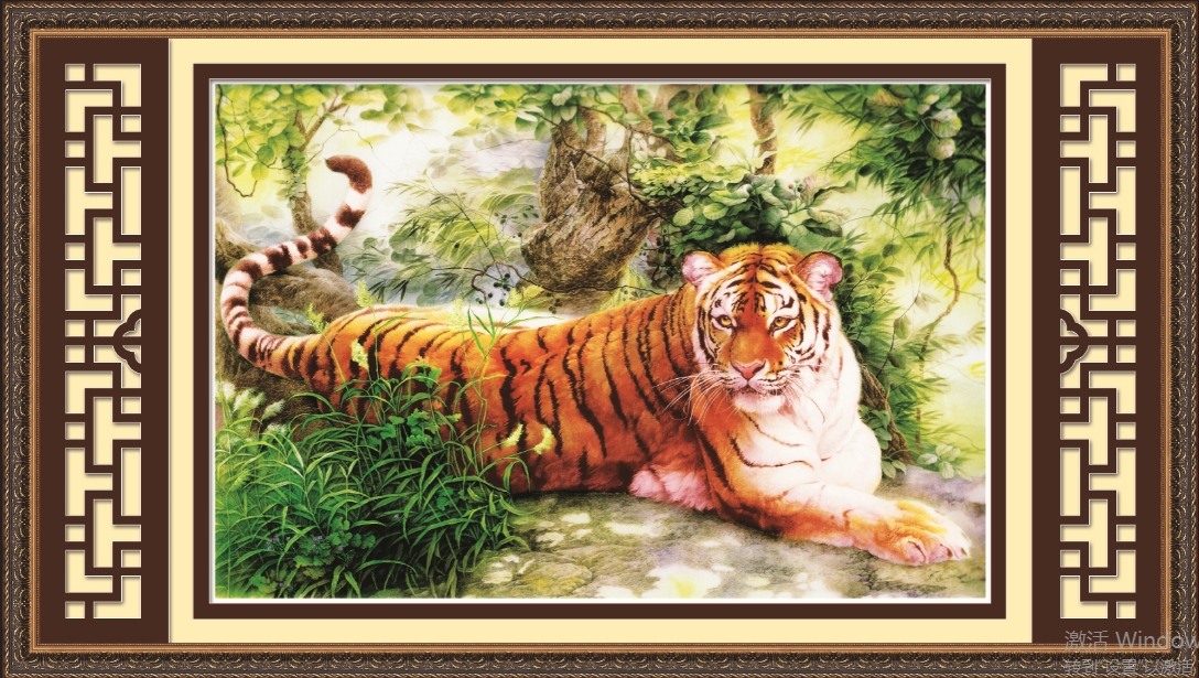 Tranh thêu hổ cọp mãnh hổ hùng phong 3d ailuo al53528