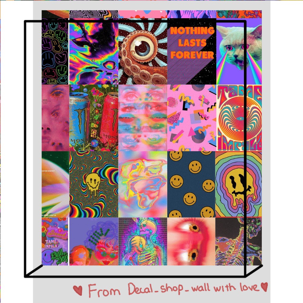 Wall Collage dán tường trang trí decor phòng ngủ - theme Ảo ảnh