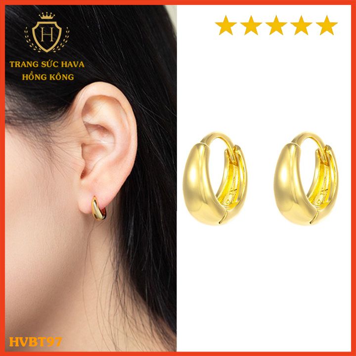 Bông Tai Nữ Titan Cổ Điển, Khuyên Tai Nữ Dáng Dài Xi Mạ Vàng Non 24k Cao Cấp - Trang Sức Hava Phong Cách Trẻ Trung Cá Tính